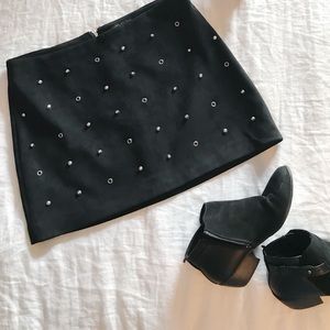 forever 21 suede + studded skirt